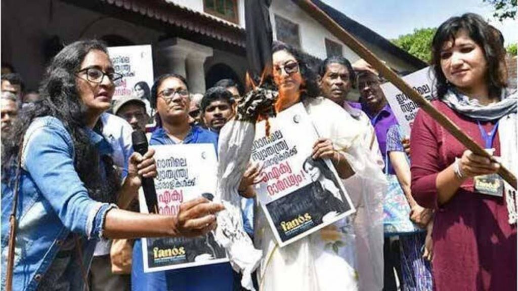 Anti-Hijab movement: Muslim women burning Hijab in Kerala